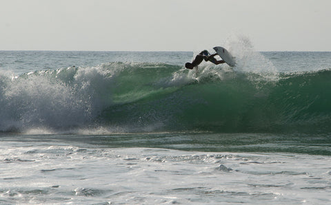 Surfer turning