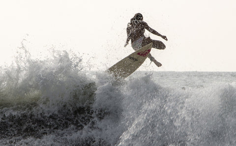 Surfer falling